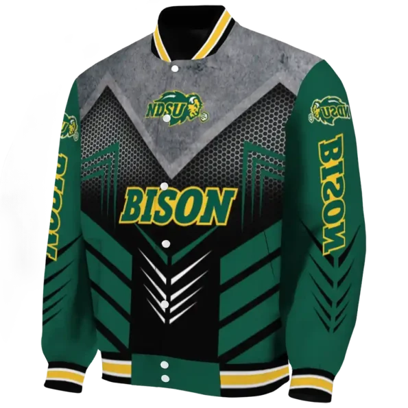 north dakota state bison arrow layer green black varsity jacket best selling.webp