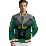 north dakota state bison arrow layer green black varsity jacket best selling.webp