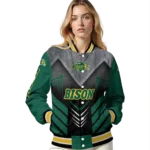 north dakota state bison arrow layer green black varsity jacket best selling.webp