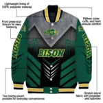 north dakota state bison arrow layer green black varsity jacket best selling.webp