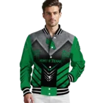 north texas mean green arrow layer green black varsity jacket best selling.webp