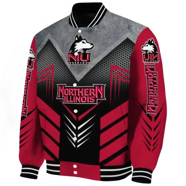 northern illinois huskies arrow layer red black varsity jacket best selling.webp