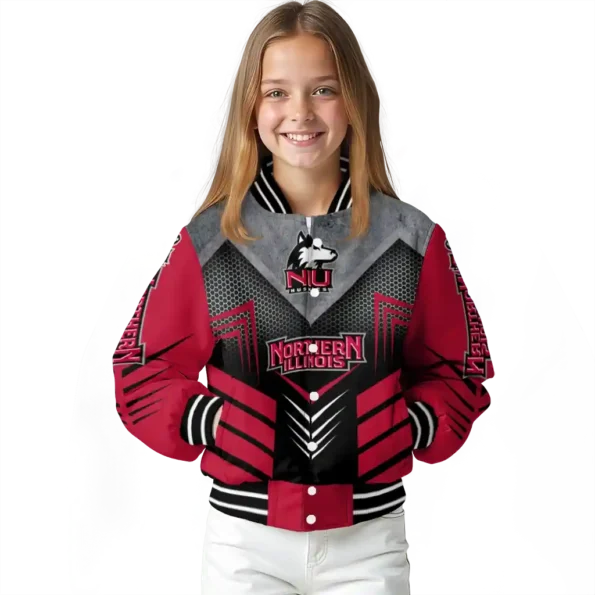 northern illinois huskies arrow layer red black varsity jacket top rated.webp