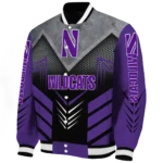 northwestern wildcats arrow layer purple black varsity jacket best selling.webp