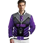 northwestern wildcats arrow layer purple black varsity jacket best selling.webp