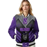 northwestern wildcats arrow layer purple black varsity jacket best selling.webp