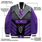 northwestern wildcats arrow layer purple black varsity jacket best selling.webp