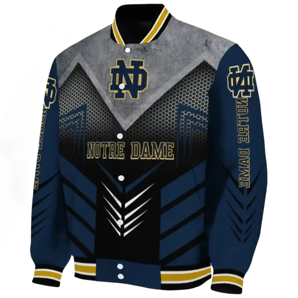 notre dame fighting irish arrow layer navy black varsity jacket best selling.webp