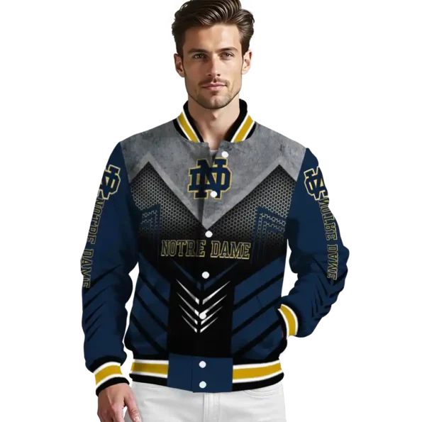 notre dame fighting irish arrow layer navy black varsity jacket high quality.webp