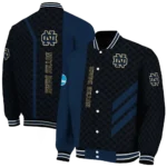 notre dame fighting irish triple side stripes navy black varsity jacket best selling.webp