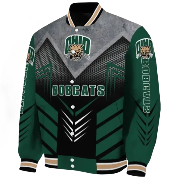 ohio bobcats arrow layer green black varsity jacket best selling.webp