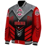 ohio state buckeyes arrow layer scarlet black varsity jacket best selling.webp