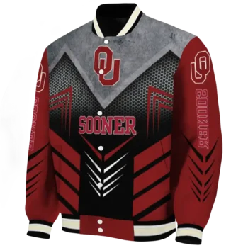 oklahoma sooners arrow layer crimson black varsity jacket best selling.webp