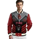 oklahoma sooners arrow layer crimson black varsity jacket best selling.webp