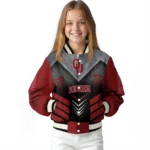 oklahoma sooners arrow layer crimson black varsity jacket best selling.webp