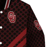 oklahoma sooners triple side stripes crimson black varsity jacket best selling.webp