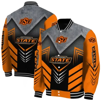 oklahoma state cowboys arrow layer orange black varsity jacket fashion forward.webp