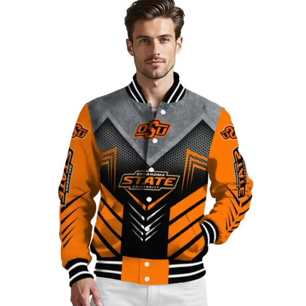 oklahoma state cowboys arrow layer orange black varsity jacket high quality.webp