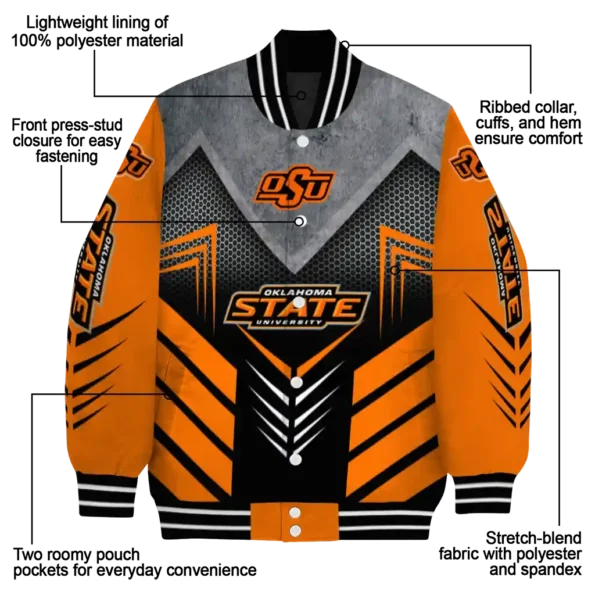 oklahoma state cowboys arrow layer orange black varsity jacket new arrival.webp