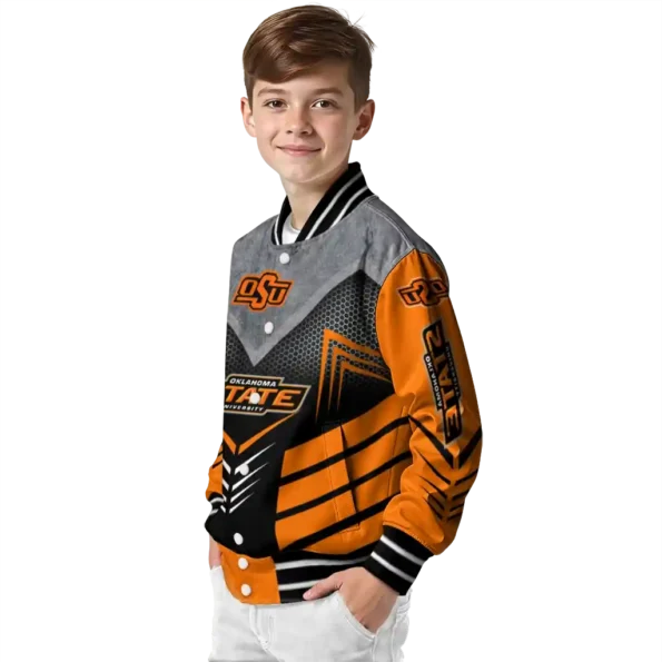 oklahoma state cowboys arrow layer orange black varsity jacket trendy.webp