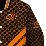 oklahoma state cowboys triple side stripes orange black varsity jacket best selling.webp