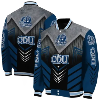 old dominion monarchs arrow layer blue black varsity jacket fashion forward.webp