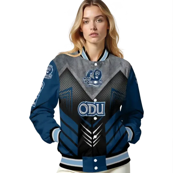 old dominion monarchs arrow layer blue black varsity jacket latest model.webp