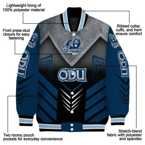 old dominion monarchs arrow layer blue black varsity jacket new arrival.webp