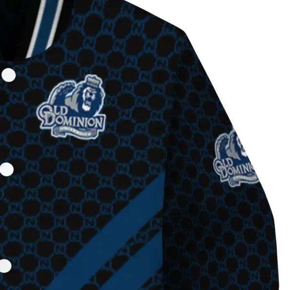 old dominion monarchs triple side stripes blue black varsity jacket premium grade.webp