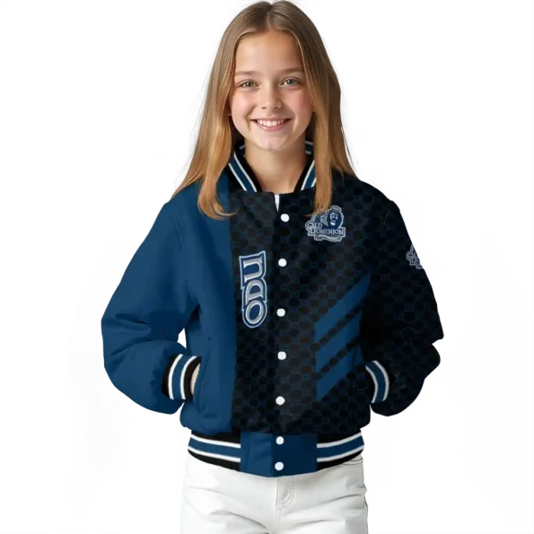 old dominion monarchs triple side stripes blue black varsity jacket top rated.webp