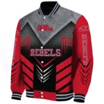 ole miss rebels arrow layer red black varsity jacket best selling.webp
