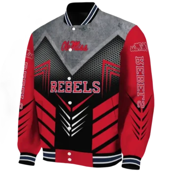 ole miss rebels arrow layer red black varsity jacket best selling.webp