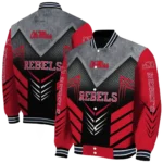 ole miss rebels arrow layer red black varsity jacket best selling.webp