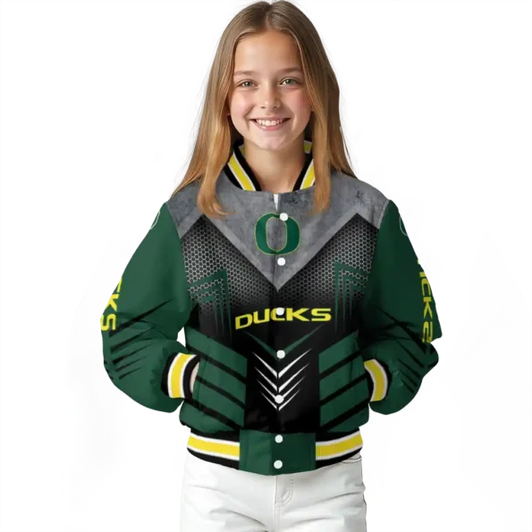 oregon ducks arrow layer green black varsity jacket top rated.webp