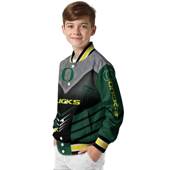oregon ducks arrow layer green black varsity jacket trendy.webp