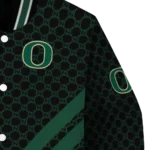 oregon ducks triple side stripes green black varsity jacket best selling.webp