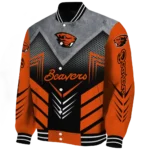 oregon state beavers arrow layer orange black varsity jacket best selling.webp