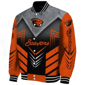 oregon state beavers arrow layer orange black varsity jacket best selling.webp