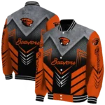 oregon state beavers arrow layer orange black varsity jacket best selling.webp