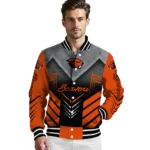 oregon state beavers arrow layer orange black varsity jacket best selling.webp