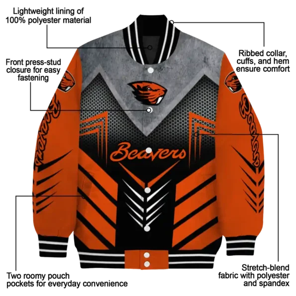 oregon state beavers arrow layer orange black varsity jacket new arrival.webp