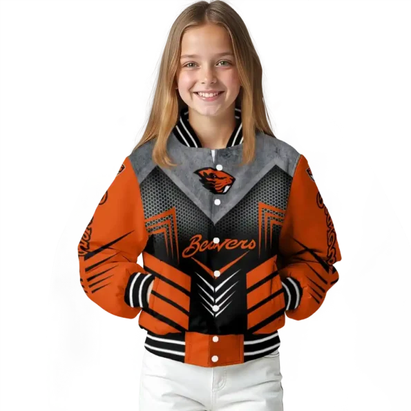 oregon state beavers arrow layer orange black varsity jacket top rated.webp