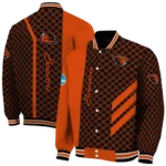 oregon state beavers triple side stripes orange black varsity jacket best selling.webp
