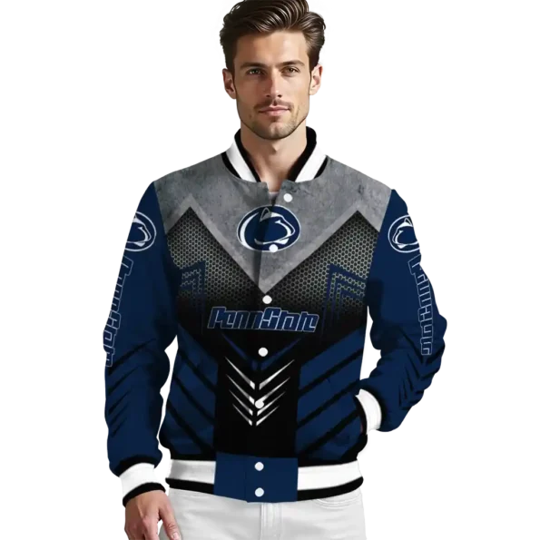 penn state nittany lions arrow layer blue black varsity jacket high quality.webp