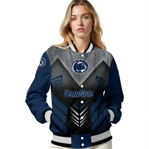 penn state nittany lions arrow layer blue black varsity jacket latest model.webp