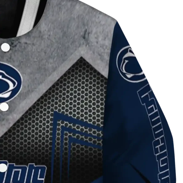 penn state nittany lions arrow layer blue black varsity jacket premium grade.webp