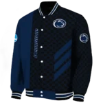 penn state nittany lions triple side stripes blue black varsity jacket best selling.webp