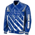 personalized air force falcons chevron angles blue varsity jacket best selling.webp