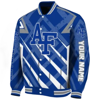 personalized air force falcons chevron angles blue varsity jacket best selling.webp
