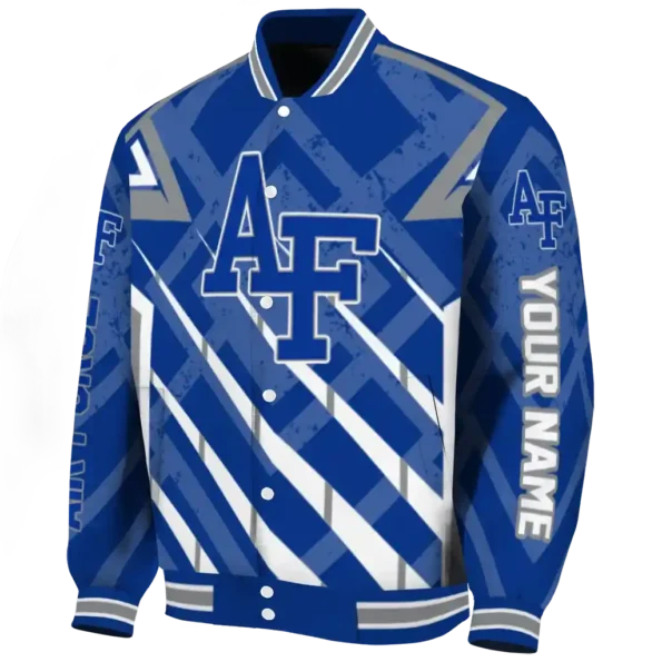 personalized air force falcons chevron angles blue varsity jacket best selling.webp